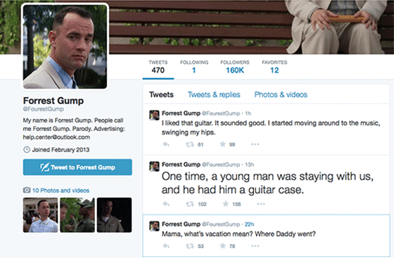 Forrest Gump Twitter Account