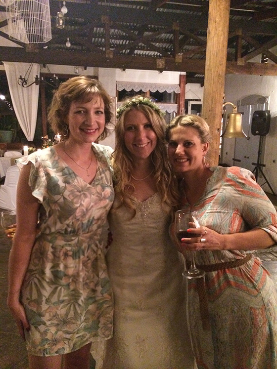 Keren, Tamlyn and Amy at Tamlyn's wedding
