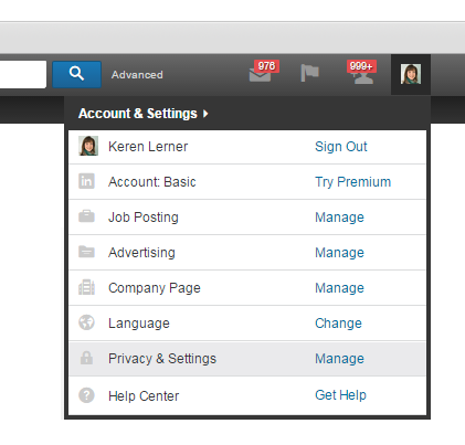 How to delete your LinkedIn account - step 1