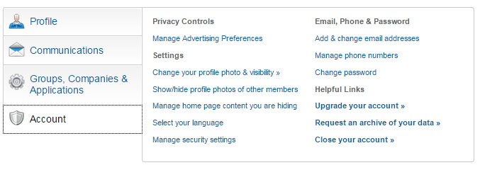 How to delete your LinkedIn account - step 2