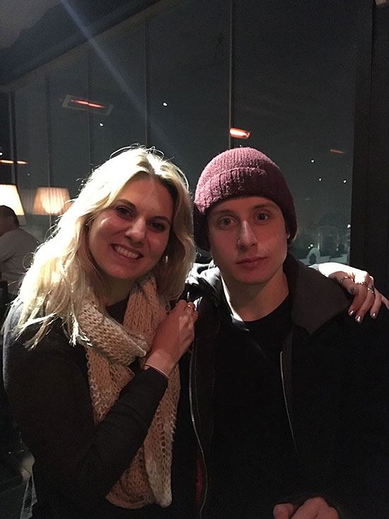 Amy and Rory at a rooftop bar