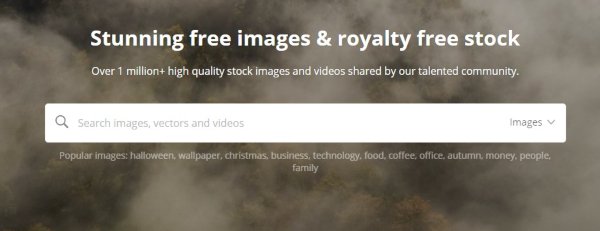 Screenshot from Pixabay - showing value proposition