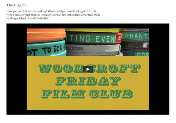 Friday Film Club Woodcroft School Home School website - Friday Film Club