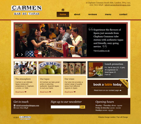 A collection of websites for Food Businesses (designed by Top Left Design)