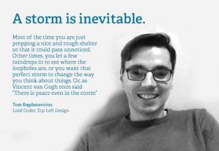 Tom Bagdanavicius quote - Top Left Design