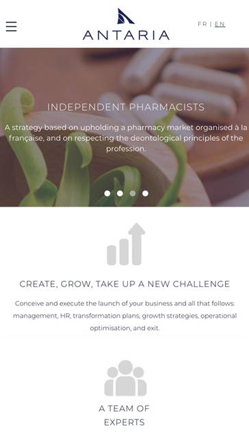 Antaria portfolio mobile