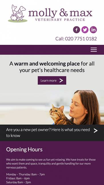 Molly & Max portfolio mobile