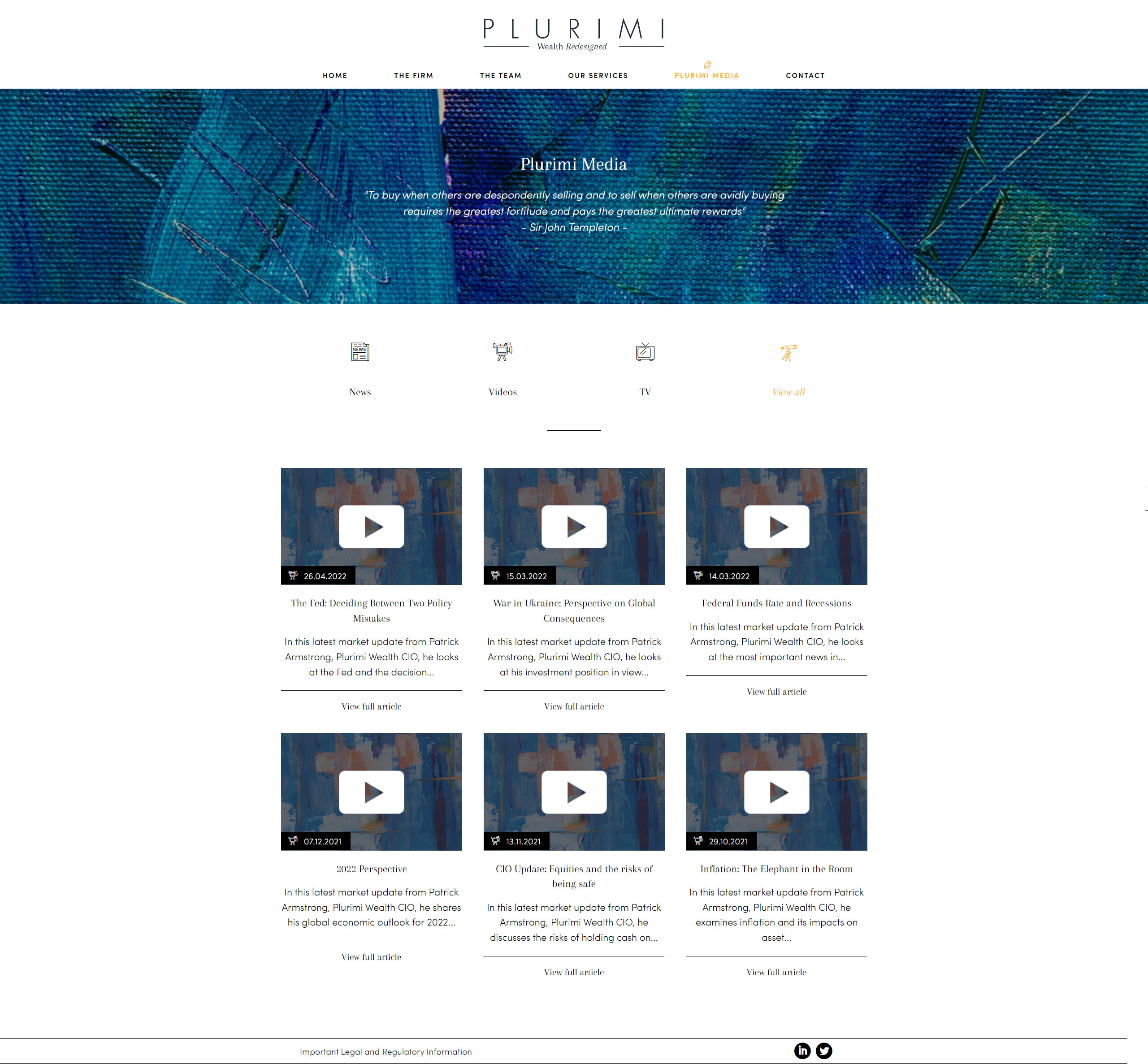 Plurimi - investments / finance - media -  how to differentiate your firm online