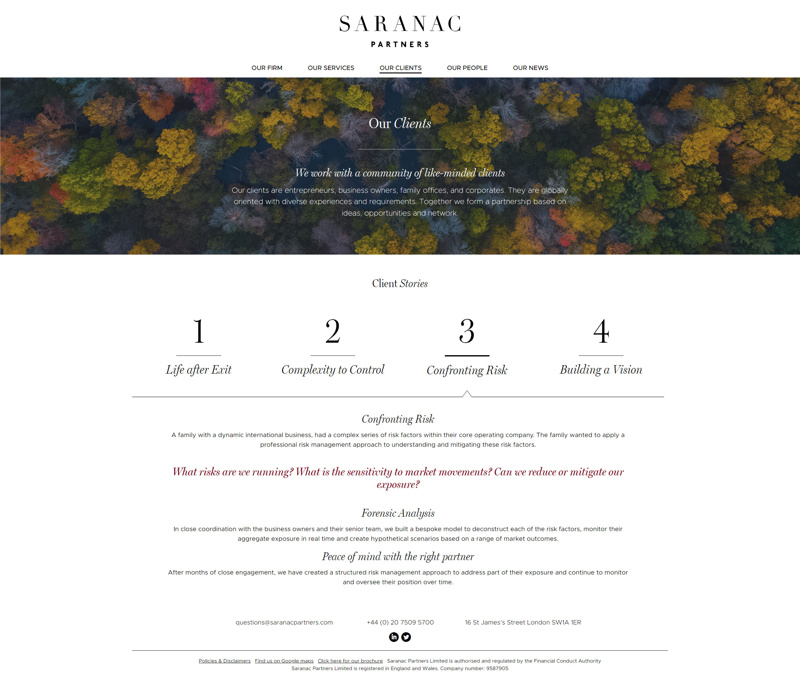 Saranac Partners - investments / finance - client stories - how to differentiate your firm online