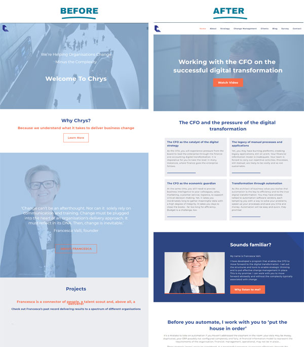 Chrys - before and after