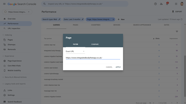 You can view SEO search queries by page