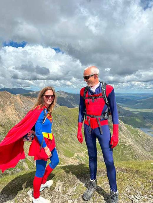 2 of the others on our hike -- they wore superhero costumes - that's going the extra mile!