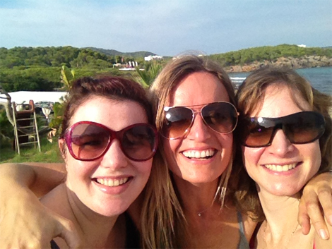 Ibiza - the 3 of us - Tamsin Fox-Davies, Alicia Cowan, and Keren Lerner