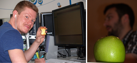 Aric and Kevin having and not having their apples