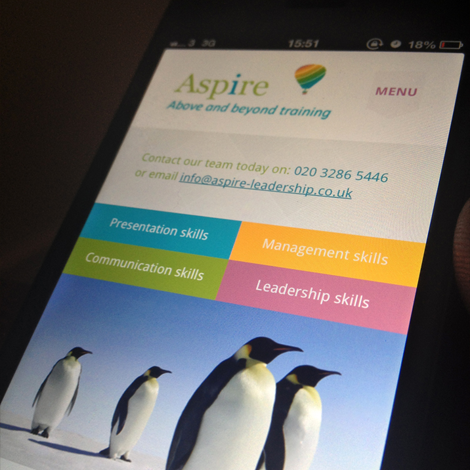 Aspire Leadership website - ipad