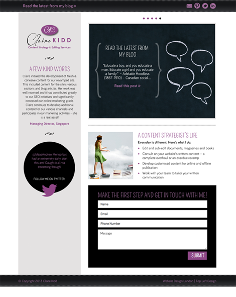 Claire Kidd Content Strategy and Editing Services