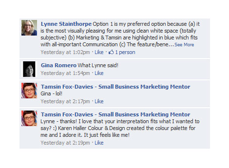 Comments on Facebook on Tamsin's book Comments on Facebook on Tamsin's book