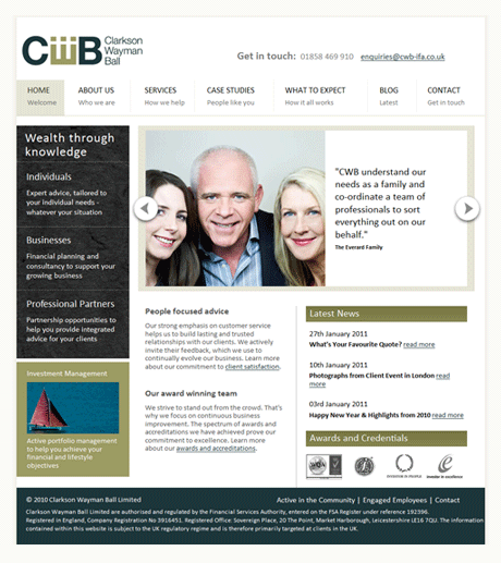 Scrolling testimonials, fading services and blog feed Scrolling testimonials, fading services and blog feed