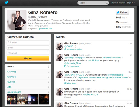 Gina Romero's Twitter