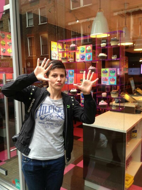 Diana Huth holds up 10 fingers