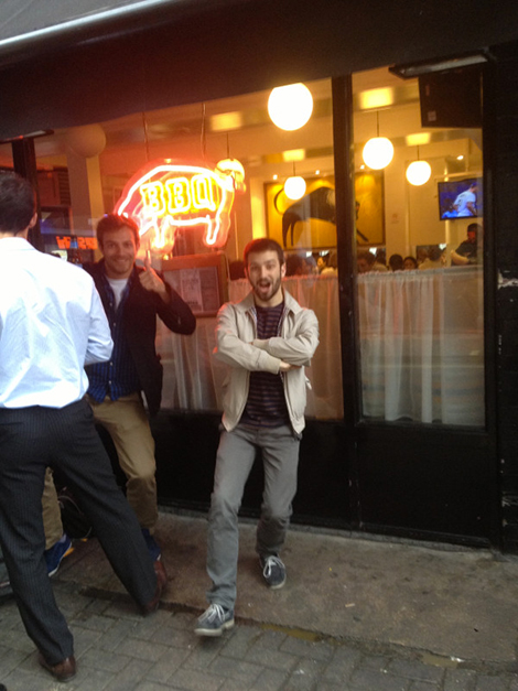 Kevin doing a jig at Bodean's