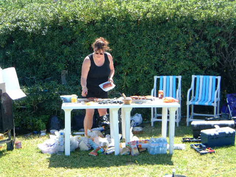 The less glamorous side of TV work- behind the scenes on a GMTV shoot in Tunisia – making sure all the food is organised for a chef to cook live on Lorraine Kelly morning show