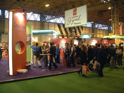 BBC Good Food Show Somerfield stand pulling in crowds - we designed and managed all aspects of this job including 180,000 food samples