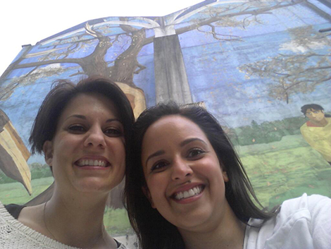 Amy and Clara at the Noel Street Mural