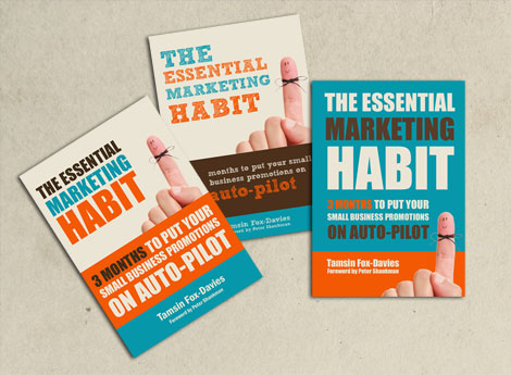 3 book cover designs for Tamsin's book The Essential Marketing Habit - 3 possibilities for the book cover design
