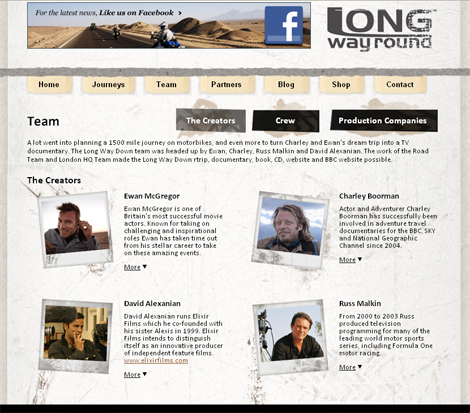 Long Way Round team page Long Way Round team page