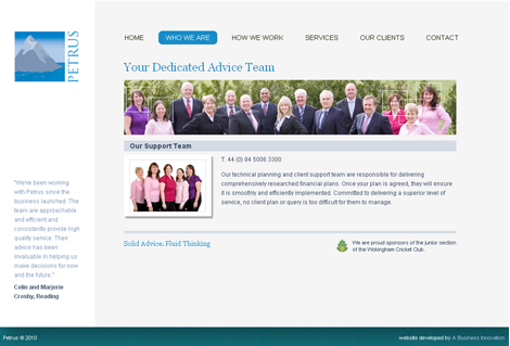 Petrus Financial team page Petrus Financial team page