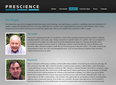 Prescience team page Prescience team page