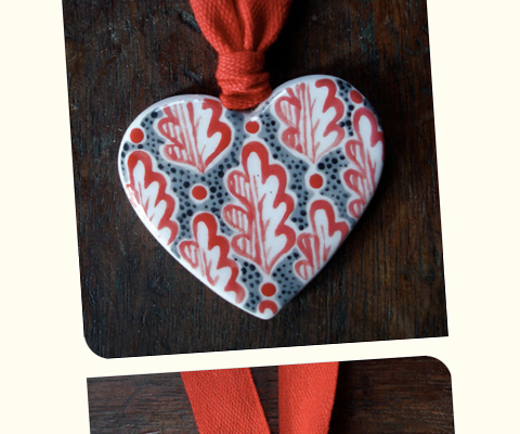 Jeff Josephine Designs - ceramic heart necklace Jeff Josephine Designs - ceramic heart necklace
